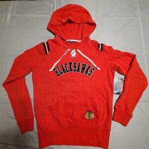 NWT Chicago Blackhawks Hoodie Medium NHL Embroidered Lacer Hockey Illinois